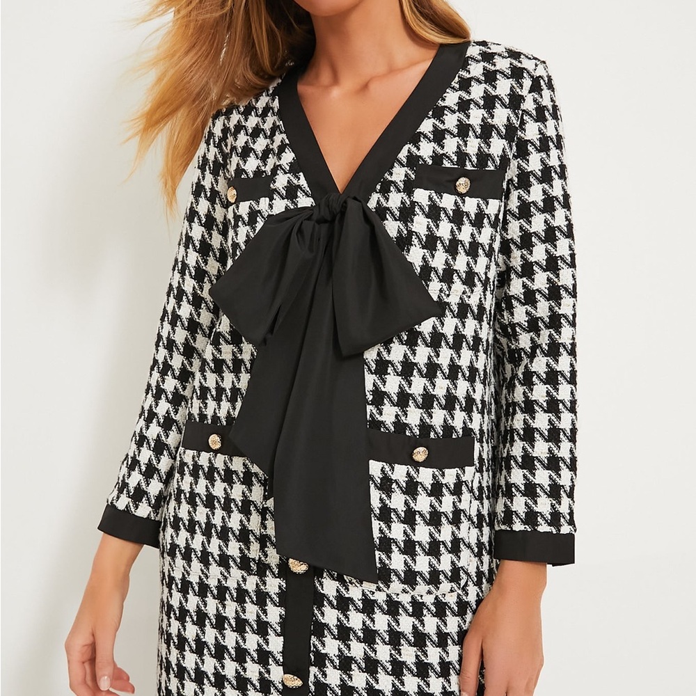 Tuckernuck Houndstooth Mini Dress with Bow Accent